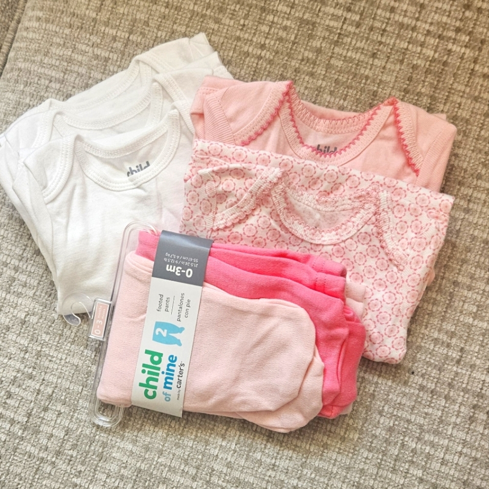 NWT's - CHILD OF MINE - Pinks And Whites Bundle - Size 0-3 Months